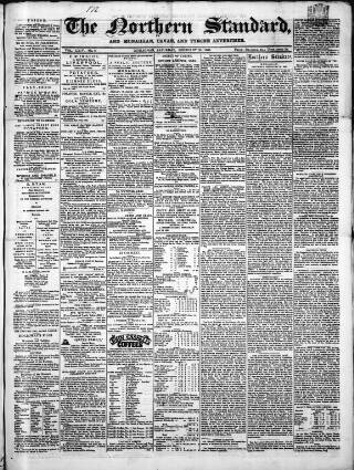 cover page of Northern Standard published on February 28, 1863