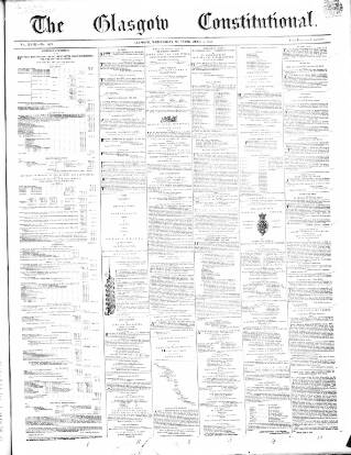cover page of Glasgow Constitutional published on July 6, 1853