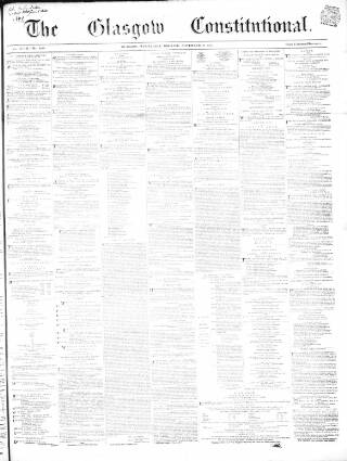 cover page of Glasgow Constitutional published on November 30, 1853
