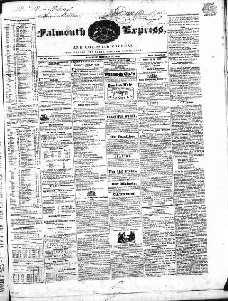 cover page of Falmouth Express and Colonial Journal published on February 15, 1840