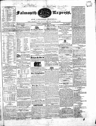 cover page of Falmouth Express and Colonial Journal published on February 22, 1840