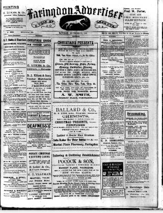 cover page of Faringdon Advertiser and Vale of the White Horse Gazette published on November 30, 1918