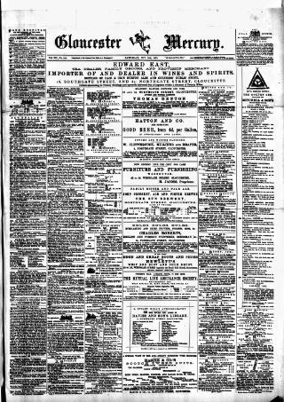 cover page of Gloucester Mercury published on November 15, 1873