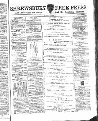 cover page of Shrewsbury Free Press published on February 24, 1866
