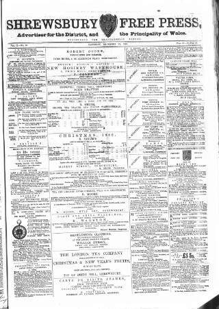 cover page of Shrewsbury Free Press published on December 29, 1866