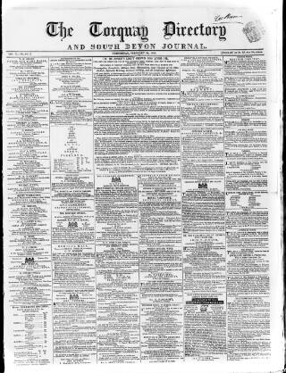 cover page of Torquay Directory and South Devon Journal published on February 28, 1855