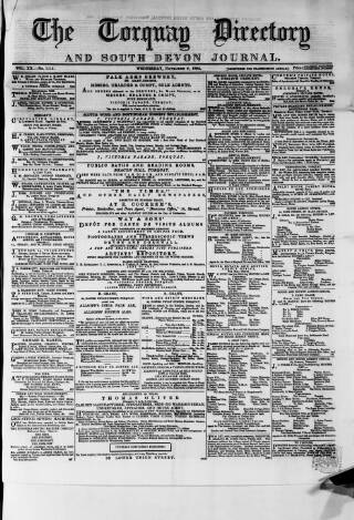 cover page of Torquay Directory and South Devon Journal published on November 2, 1864