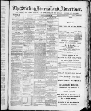 cover page of Stirling Journal and Advertiser published on February 28, 1890