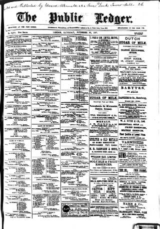 cover page of Public Ledger and Daily Advertiser published on November 30, 1907