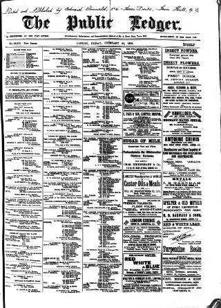 cover page of Public Ledger and Daily Advertiser published on February 28, 1908
