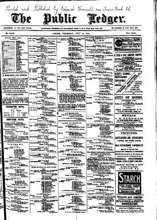 cover page of Public Ledger and Daily Advertiser published on July 6, 1911