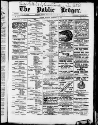 cover page of Public Ledger and Daily Advertiser published on December 30, 1913