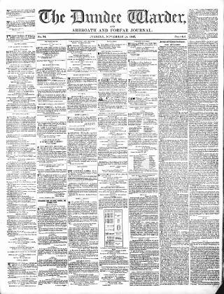 cover page of Northern Warder and General Advertiser for the Counties of Fife, Perth and Forfar published on November 15, 1842