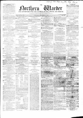 cover page of Northern Warder published on November 30, 1854