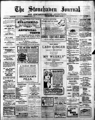 cover page of Stonehaven Journal published on September 18, 1913