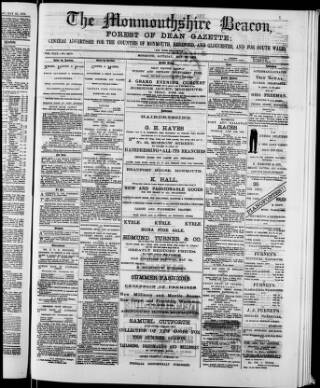 cover page of Monmouthshire Beacon published on May 29, 1886