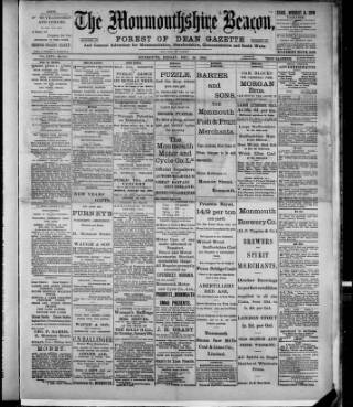 cover page of Monmouthshire Beacon published on December 30, 1904