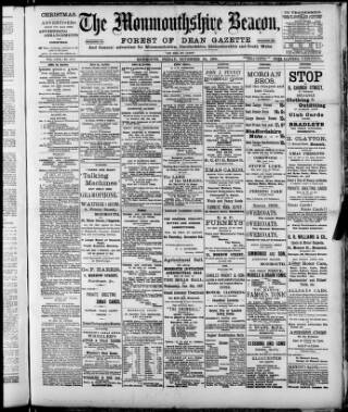 cover page of Monmouthshire Beacon published on November 30, 1906