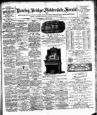 cover page of Pateley Bridge & Nidderdale Herald published on July 6, 1895