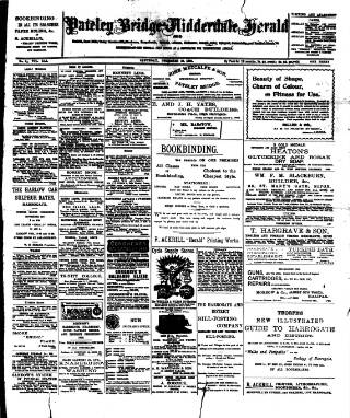 cover page of Pateley Bridge & Nidderdale Herald published on December 30, 1899