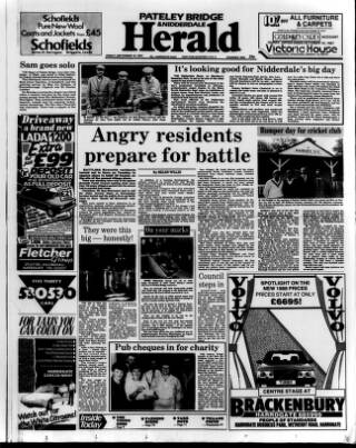 cover page of Pateley Bridge & Nidderdale Herald published on September 18, 1987