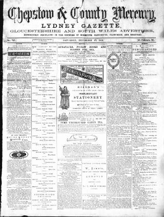 cover page of Chepstow & County Mercury published on December 12, 1874