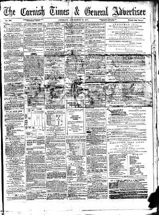 cover page of Cornish Times published on December 29, 1877