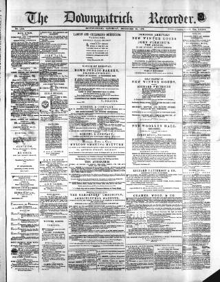 cover page of Downpatrick Recorder published on December 30, 1871