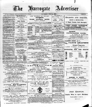 cover page of Harrogate Advertiser and Weekly List of the Visitors published on July 6, 1889