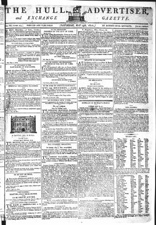 cover page of Hull Advertiser published on May 29, 1802