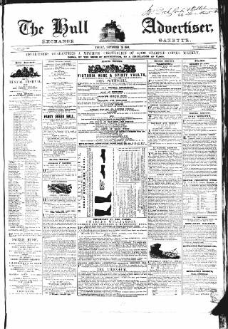cover page of Hull Advertiser published on September 18, 1840