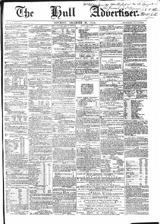 cover page of Hull Advertiser published on December 30, 1854