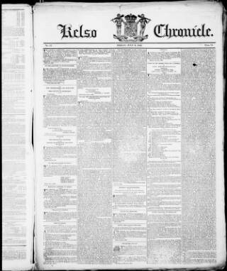 cover page of Kelso Chronicle published on July 6, 1832