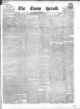 cover page of Tuam Herald published on November 15, 1851