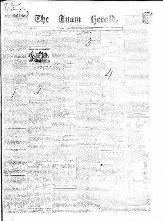 cover page of Tuam Herald published on February 28, 1852