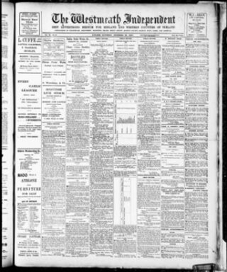 cover page of Westmeath Independent published on November 30, 1907