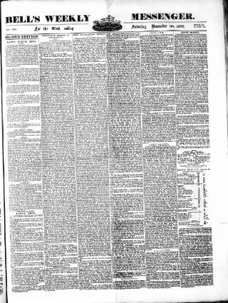 cover page of Bell's Weekly Messenger published on November 30, 1872