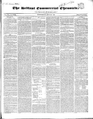 cover page of Belfast Commercial Chronicle published on May 29, 1844