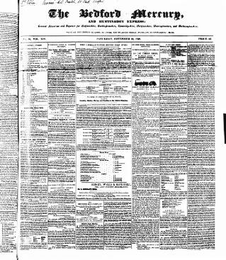 cover page of Bedfordshire Mercury published on November 30, 1850