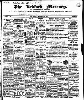 cover page of Bedfordshire Mercury published on December 30, 1854