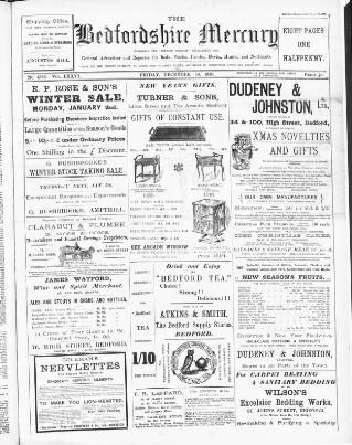 cover page of Bedfordshire Mercury published on December 30, 1910
