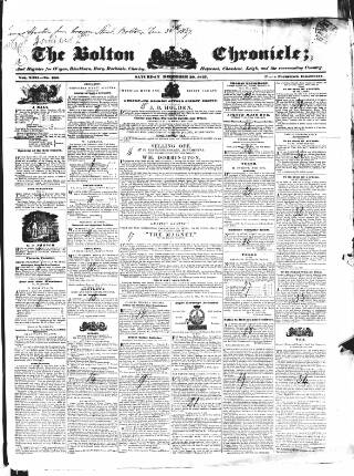 cover page of Bolton Chronicle published on December 30, 1837