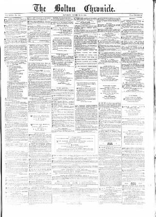 cover page of Bolton Chronicle published on November 15, 1862