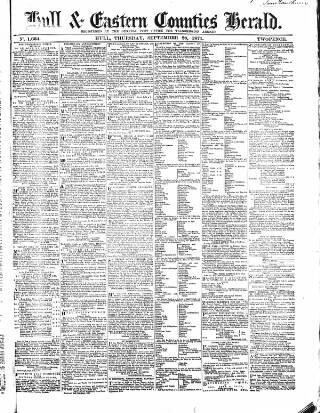 cover page of Hull and Eastern Counties Herald published on September 28, 1871