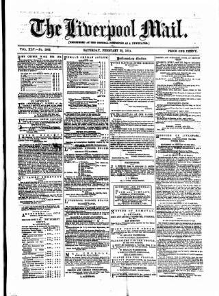 cover page of Liverpool Mail published on February 28, 1874