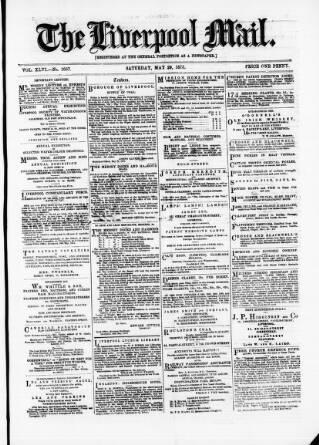 cover page of Liverpool Mail published on May 29, 1875