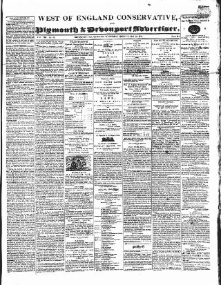 cover page of West of England Conservative published on May 29, 1844