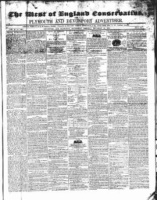 cover page of West of England Conservative published on December 30, 1846
