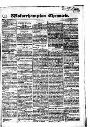 cover page of Wolverhampton Chronicle and Staffordshire Advertiser published on November 30, 1831