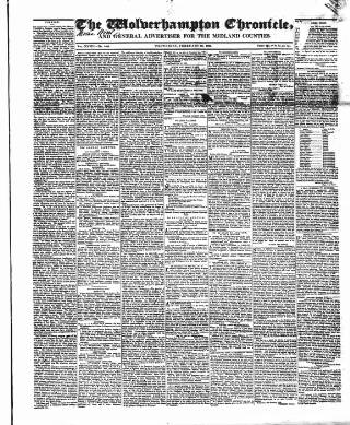 cover page of Wolverhampton Chronicle and Staffordshire Advertiser published on February 28, 1838